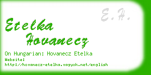etelka hovanecz business card